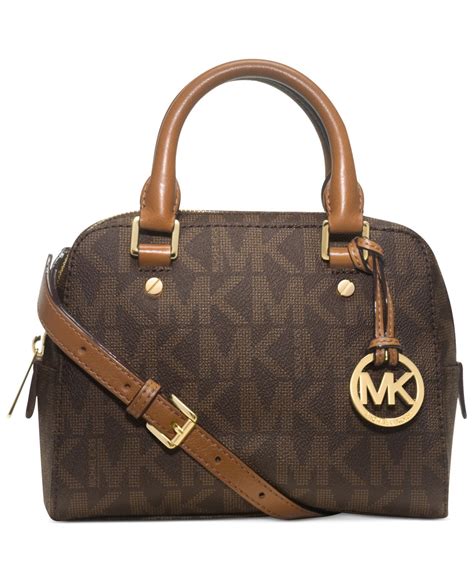 michael kors leather satchel fifth off saks|Michael Kors small satchel handbag.